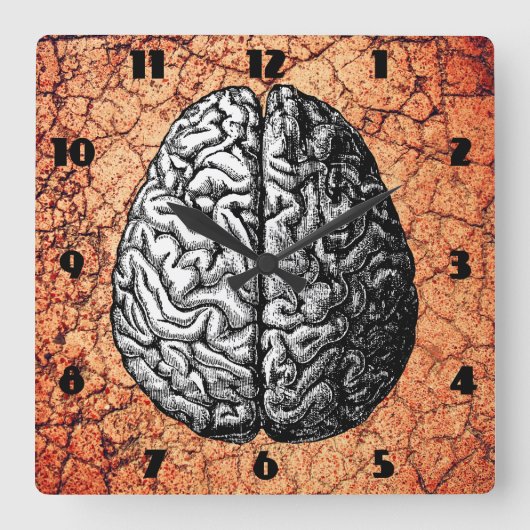 BRAINDRAWING VIERKANTE KLOK (Voorkant)