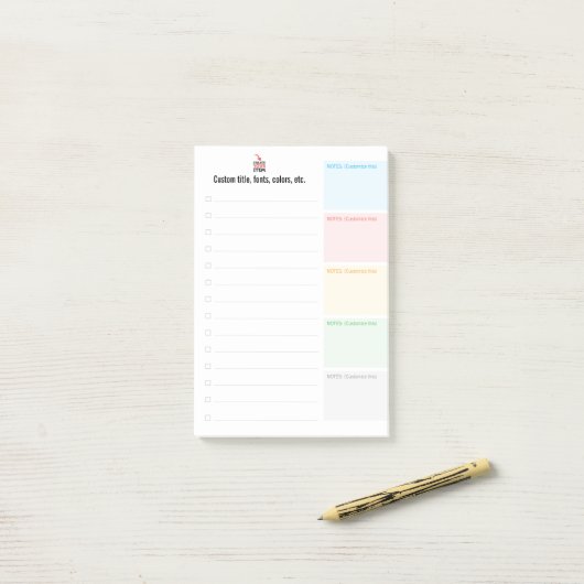 Braindump Aangepaste BEWERKBARE minimalistische ch Post-it® Notes (Op bureau)
