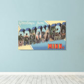 Brainerd, Minnesota - Grote lettertjes Canvas Afdruk (Insitu (Houten vloer))
