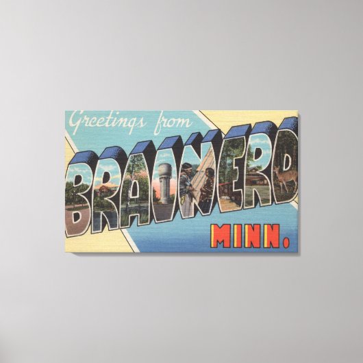 Brainerd, Minnesota - Grote lettertjes Canvas Afdruk (Voorkant)