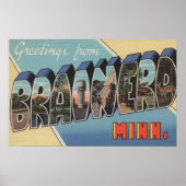 Brainerd, Minnesota - Grote lettertjes Poster (Voorkant)