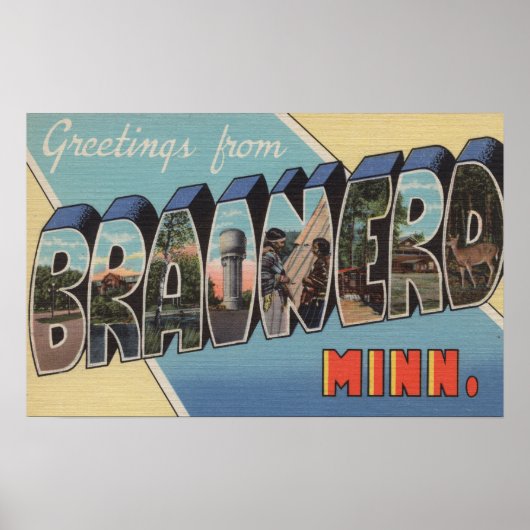 Brainerd, Minnesota - Grote lettertjes Poster (Voorkant)