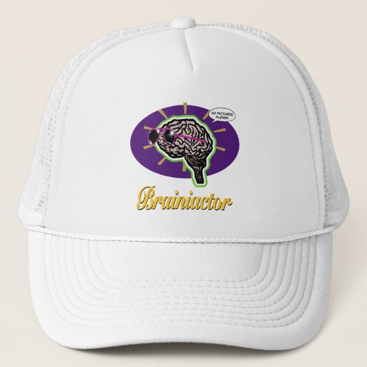 Brainiactor Paarse Ovaal Trucker Pet (Voorkant)