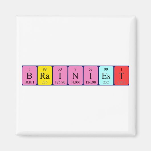 Brainiest periodiek table name magnet (Voorkant)