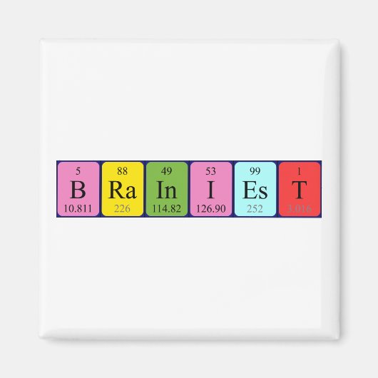 Brainiest periodiek table name magnet (Voorkant)