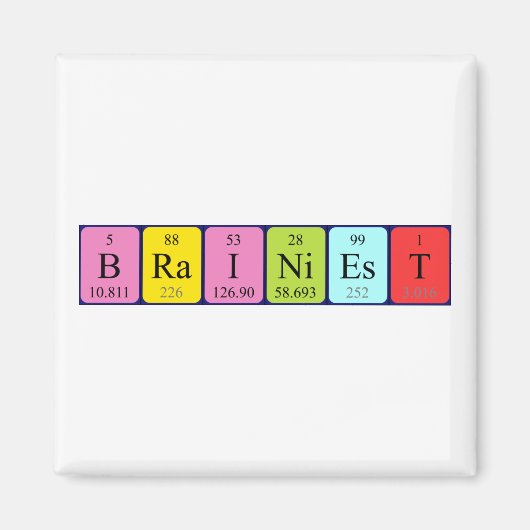 Brainiest periodiek table name magnet (Voorkant)