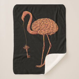 Brainingo Flamingo blanket| gift voor minnaar Sherpa Deken