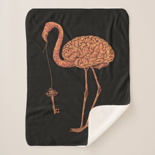 Brainingo Flamingo blanket| gift voor minnaar Sherpa Deken (Voorkant)
