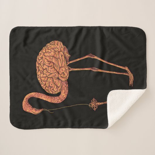 Brainingo Flamingo blanket| gift voor minnaar Sherpa Deken (Voorkant (horizontaal))