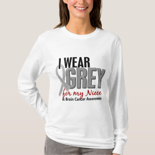 BRAINKANKER Ik Draag grijs voor mijn nichtje 10 T-shirt