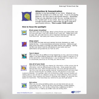 Brainology® Poster 3: Attentie en concentratie