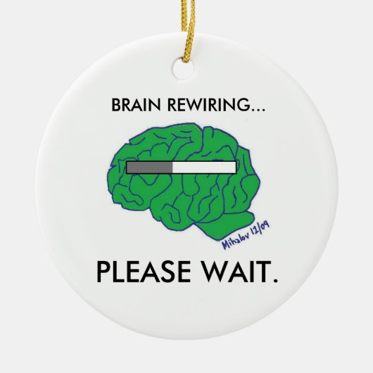 "BRAINREWIRING"-versiering Keramisch Ornament (Voorkant)