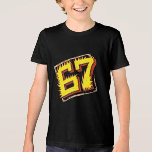 Brainrot 67: Nummer op Vuur Tri-Blend Shirt