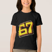 Brainrot 67: Nummer op Vuur Tri-Blend Shirt (Voorkant)