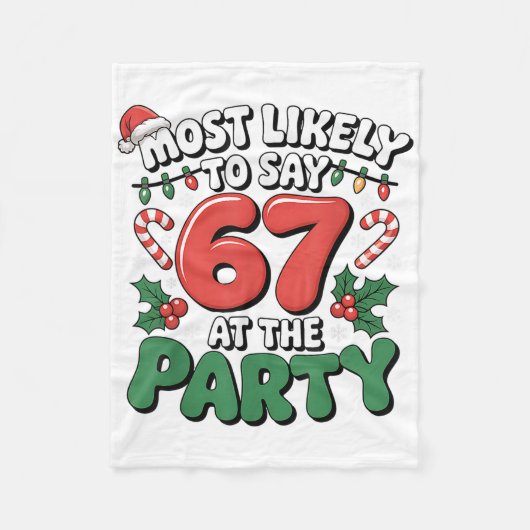 Brainrot Grappig Kerstmis 67 Meme Kerstmis Meest W Fleece Deken (Voorkant)