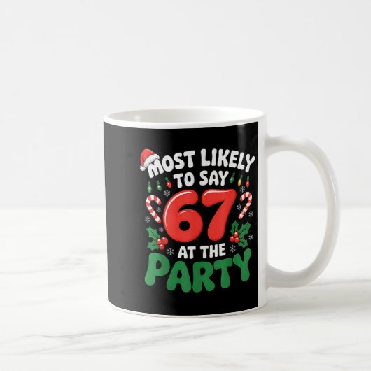 Brainrot Grappig Kerstmis 67 Meme Kerstmis Meest W Koffiemok (Rechts)