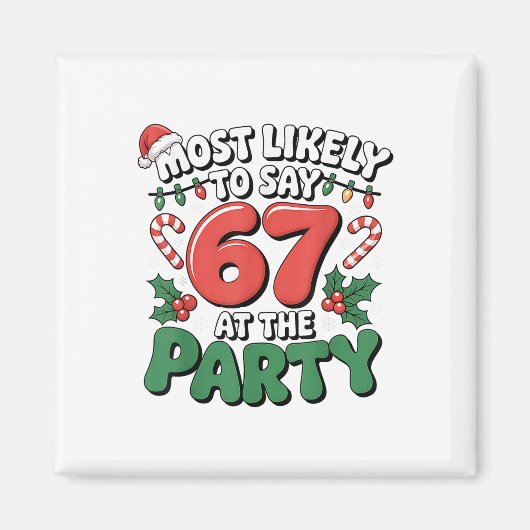Brainrot Grappig Kerstmis 67 Meme Kerstmis Meest W Magneet (Voorkant)