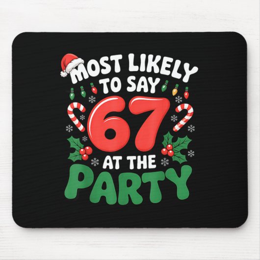 Brainrot Grappig Kerstmis 67 Meme Kerstmis Meest W Muismat (Voorkant)