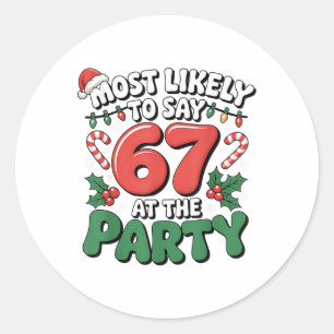 Brainrot Grappige Kerstmis 67 Meme Kerstmis Meest Ronde Sticker