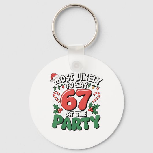 Brainrot Grappige Kerstmis 67 Meme Kerstmis Waarsc Sleutelhanger (Voorkant)