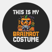 Brainrot Halloween Shirt Kids Boys 10-12 Girls Bra Ronde Sticker (Voorkant)