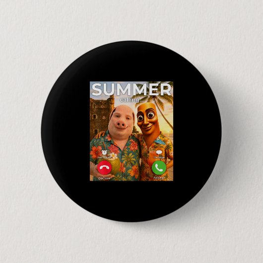 Brainrot john varken grappige zomervakantie tung ronde button 5,7 cm (Voorkant)