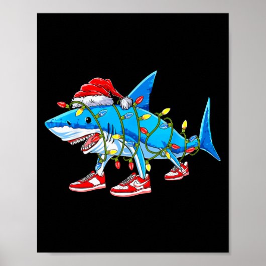 Brainrot kerst slang Gen Z Gen Alpha Meme Haai Poster (Voorkant)