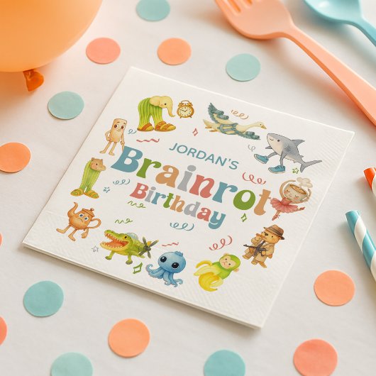 Brainrot Meme Birthday Party Servet