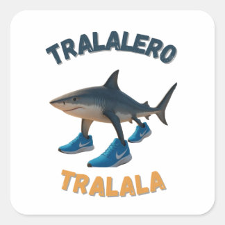 BrainRots TralaleroTralala |The Three-Legged Shark Vierkante Sticker