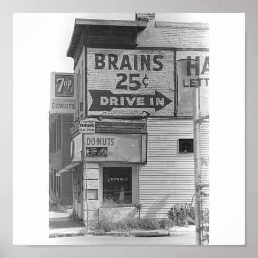 Brains 25 cent B&W Poster (Voorkant)
