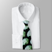 Brains  Afdrukken Zombie Green & Black Necktie Stropdas (Gebonden)