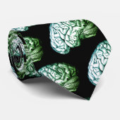 Brains  Afdrukken Zombie Green & Black Necktie Stropdas (Opgerold)