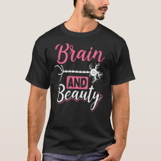Brains And Beauty Backprint Biology Teacher T-shirt
