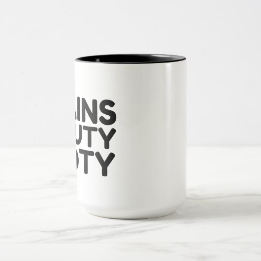 BRAINS BEAUTY BOOTY FUNNY QUOTES MOK (Midden)