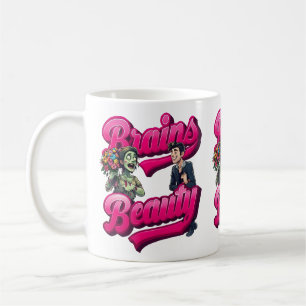 Brains & Beauty – Zombie Humor Design Koffiemok
