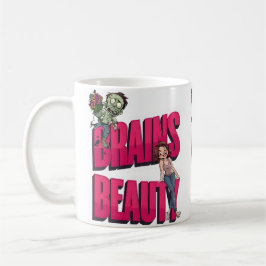 Brains & Beauty – Zombie Humor Design Koffiemok