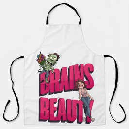 Brains & Beauty – Zombie Humor Design Schort