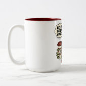 Brains Before Coffee Zombie Halloween Tweekleurige Koffiemok (Links)