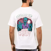 Brains & Blood Splatter - Scary Zombie Graphic T-s T-shirt (Achterkant)