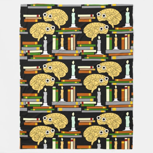 Brains Books en kaarsen Fleece Deken (Voorkant)