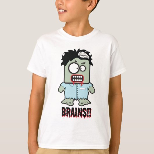 Brains cartoon zombie Halloween Shirt (Voorkant)
