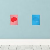 Brains in Red & Blue Muurkunst Sets (Houten vloer)