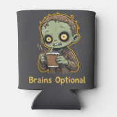 Brains Optional Zombie Coffee Funny Cute Undead  Blikjeskoeler (Achterkant)
