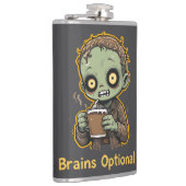 Brains Optional Zombie Coffee Funny Cute Undead  Heupfles (Rechts)