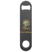 Brains Optional Zombie Coffee Funny Cute Undead  Speed Flessenopener (Voorkant)
