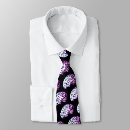 Brains  Print Paars Silky Necktie Stropdas (Gebonden)