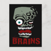 Brains zombie briefkaart (Voorkant)