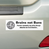 Brains zonder verboden (wit) bumpersticker (Op auto)