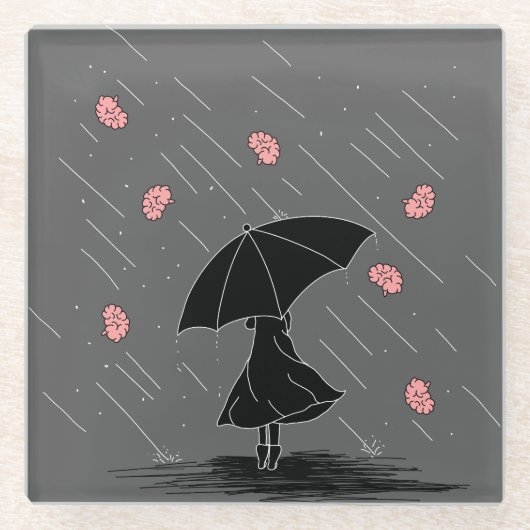 Brainstorm Pun Glazen Onderzetter (Voorkant)