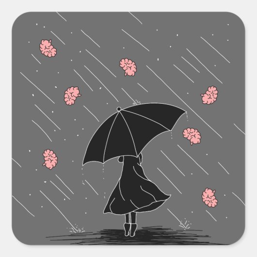 Brainstorm Pun Vierkante Sticker (Voorkant)